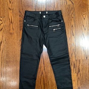 MYSTIQUE BOUTIQUE Black & Silver Leather Pants